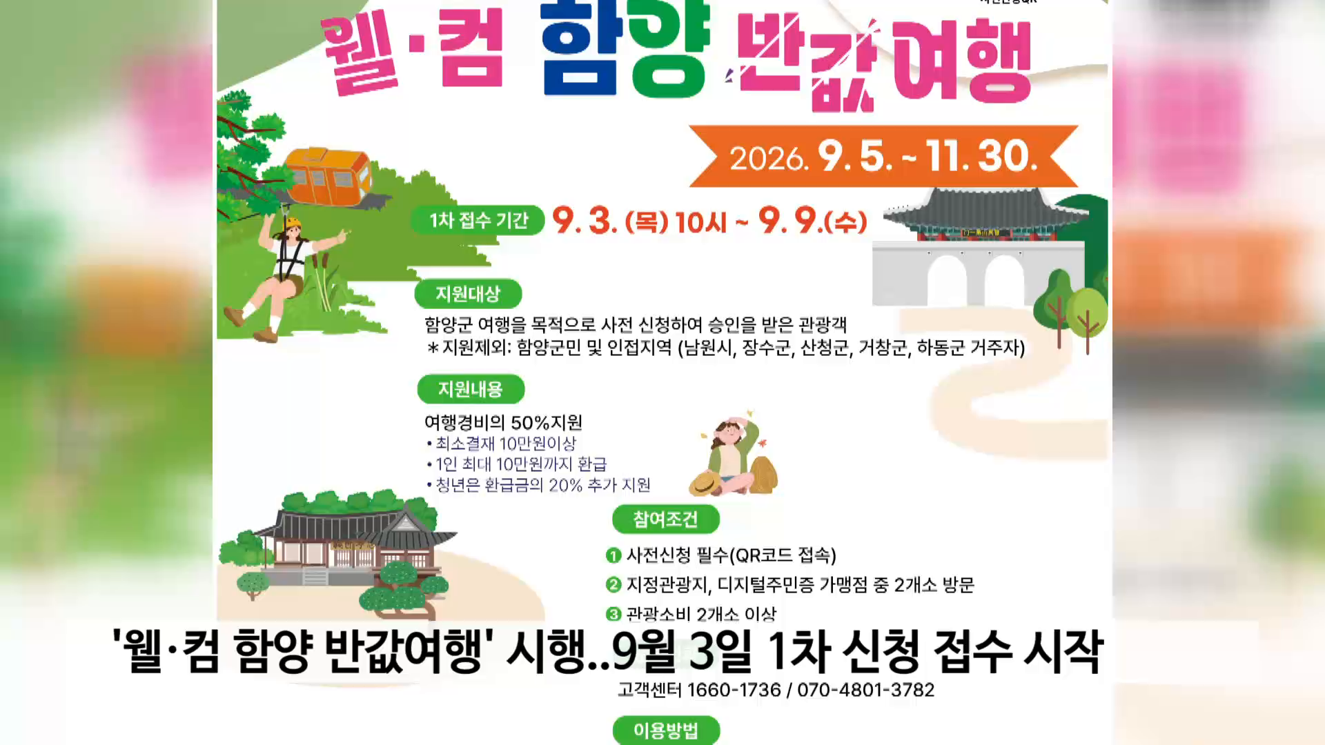 '웰·컴 함양 반값여행' 시행..9월 3일 1차 신청 접수 시작 사진