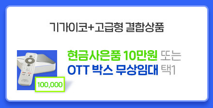 기가이코+고급형 결합상품:현금사은품 10만원 또는 OTT 박스 무상임대 택1